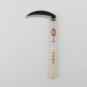 中厚鎌165(両刃)木グリップ330ｺﾌﾞ(九州型)