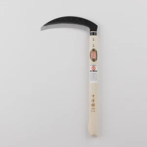 中厚鎌195(両刃)木グリップ360ｺﾌﾞ(九州型)